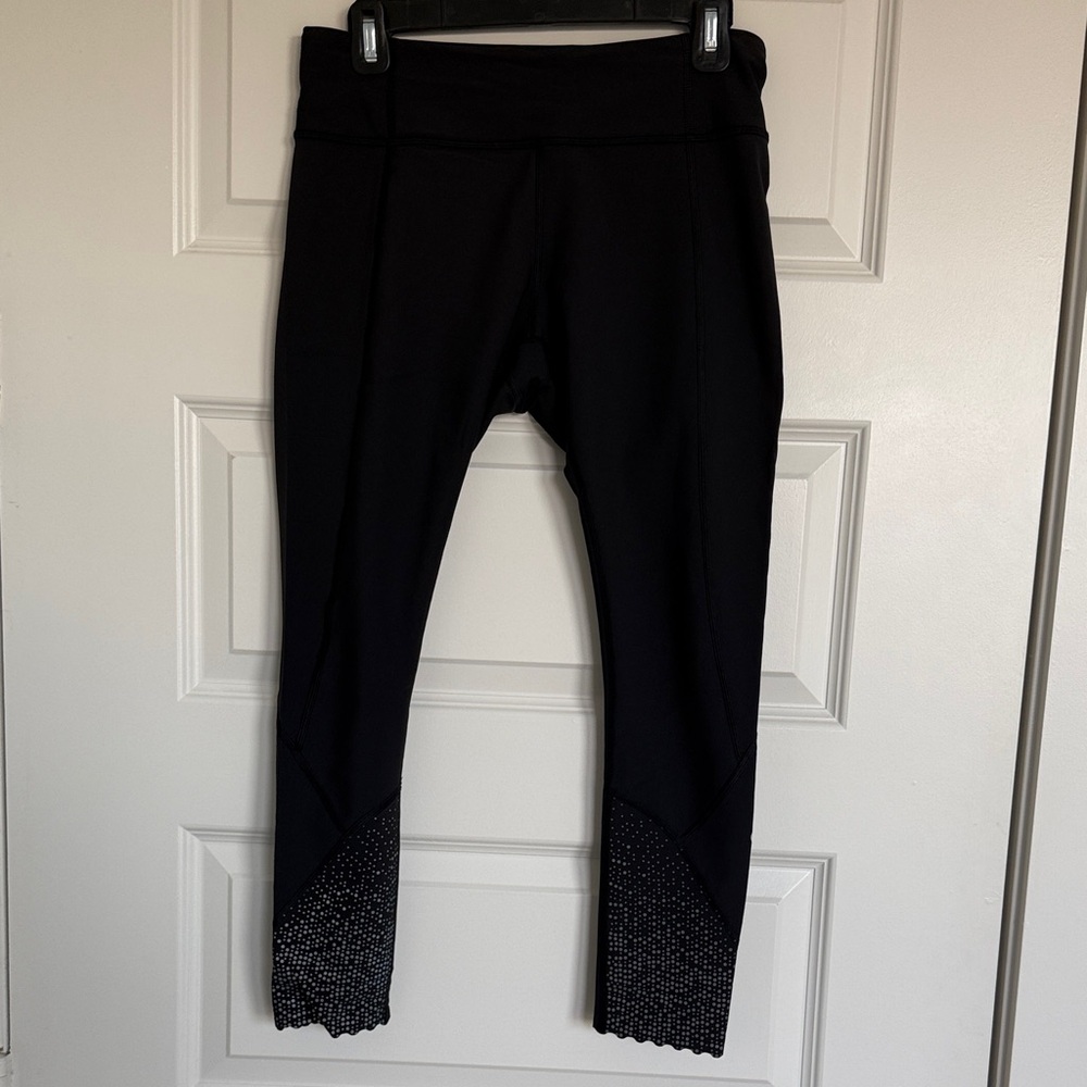 Lululemon Athletica Dark Grey Leggings with Reflective Detail